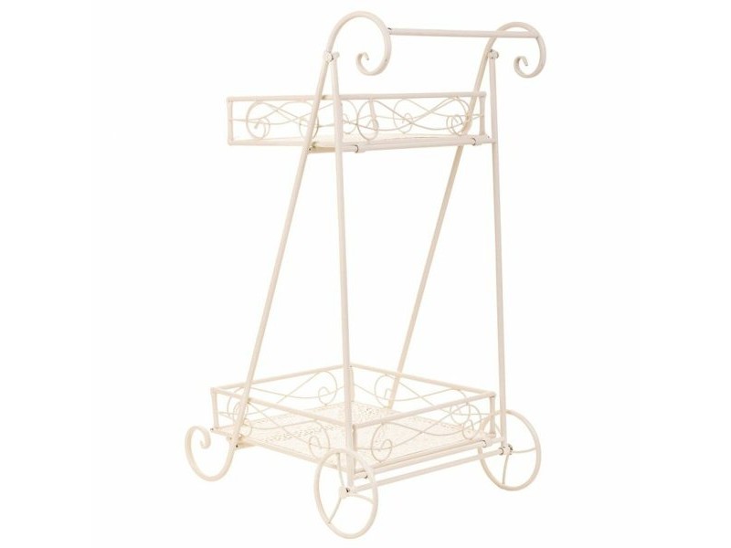 Поставка за Саксия Alexandra House Living Бял Метал Желязо 23 x 65 x 28 cm