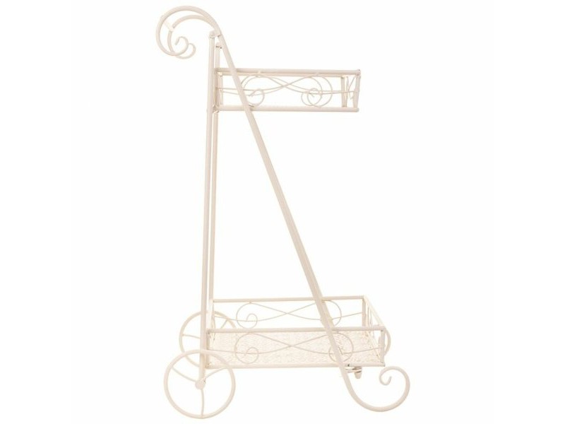 Поставка за Саксия Alexandra House Living Бял Метал Желязо 23 x 65 x 28 cm