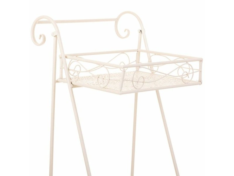 Поставка за Саксия Alexandra House Living Бял Метал Желязо 23 x 65 x 28 cm