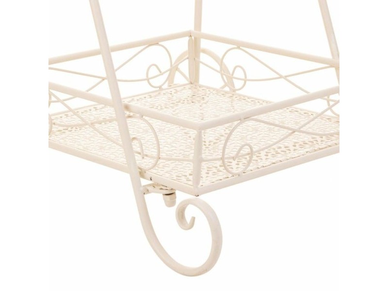 Поставка за Саксия Alexandra House Living Бял Метал Желязо 23 x 65 x 28 cm