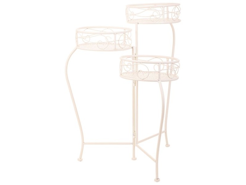Поставка за Саксия Alexandra House Living Бял Метал Желязо 34 x 76 x 40 cm