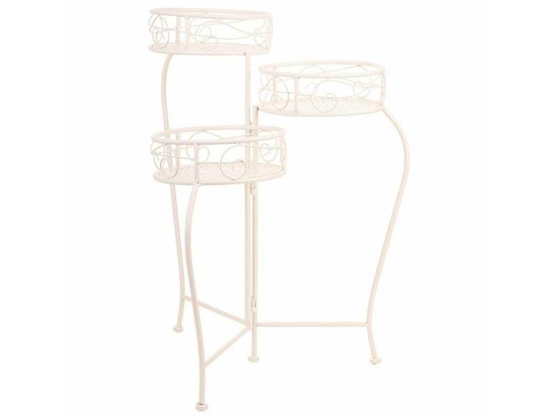 Поставка за Саксия Alexandra House Living Бял Метал Желязо 34 x 76 x 40 cm