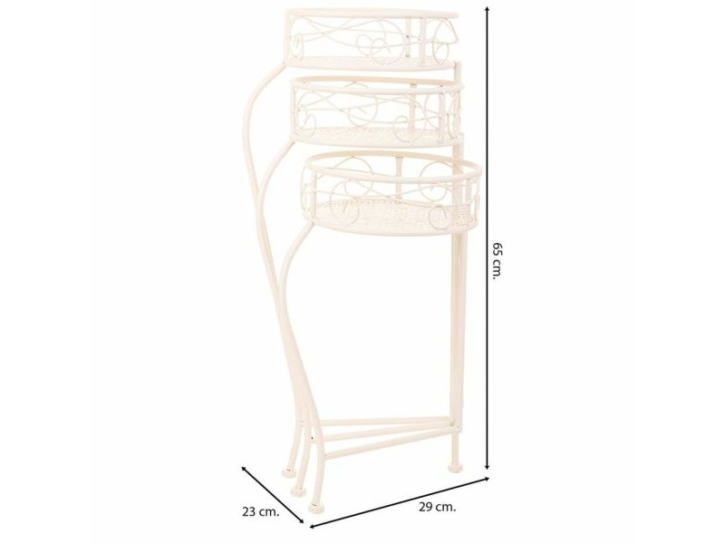 Поставка за Саксия Alexandra House Living Бял Метал Желязо 34 x 76 x 40 cm