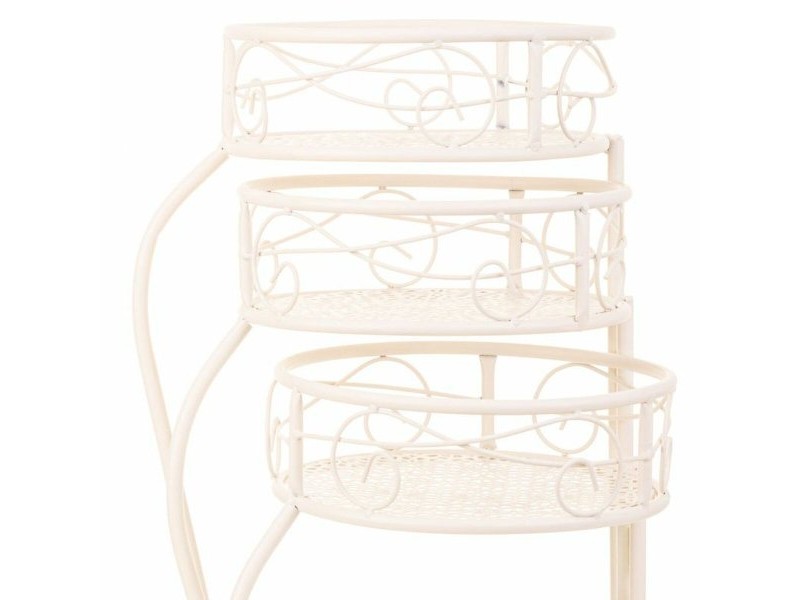 Поставка за Саксия Alexandra House Living Бял Метал Желязо 34 x 76 x 40 cm