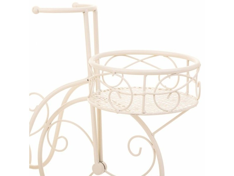 Поставка за Саксия Alexandra House Living Бял Метал Желязо Колело 30 x 61 x 55 cm