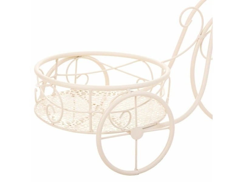 Поставка за Саксия Alexandra House Living Бял Метал Желязо Колело 30 x 61 x 55 cm