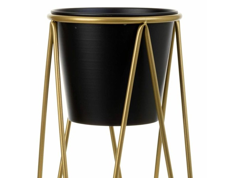 Комплект саксии Alexandra House Living Черен Метал Желязо 26 x 68 x 80 cm 2 Части