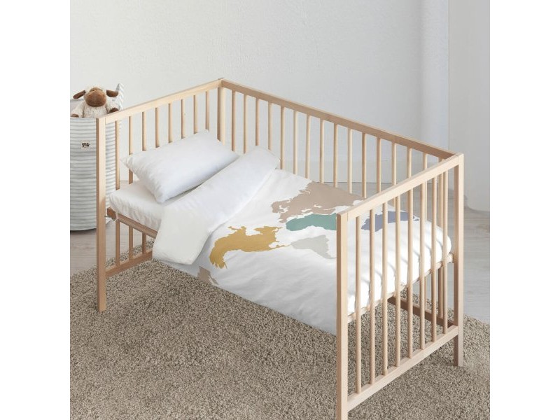 Комплект покривка за завивка Kids&Cotton Maui Big Бял 100 x 120 cm