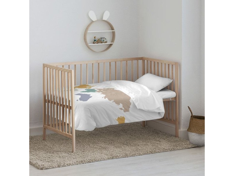 Комплект покривка за завивка Kids&Cotton Maui Big Бял 100 x 120 cm