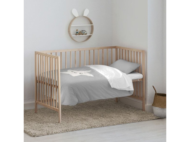 Комплект покривка за завивка Kids&Cotton Nadir Сив 100 x 120 cm