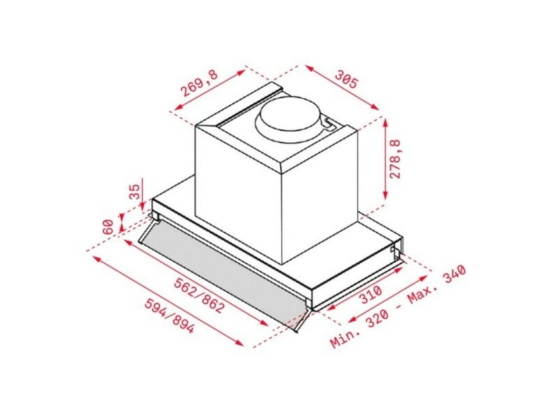 Конвенционален абсорбатор Teka 113100000 90 cm 255 m3/h 50 dB 250W Сребрист Стомана A
