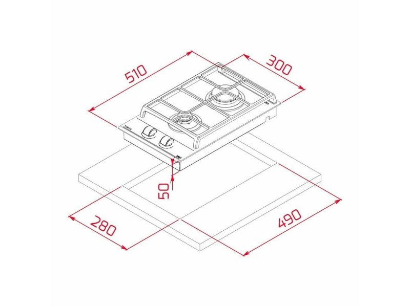 Газов котлон Teka GZC32300XBA 3800W (30 CM)