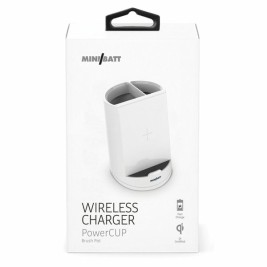 Безжично Зарядно с Поставка за Мобилен Телефон MiniBatt PowerCUP Молив Бял