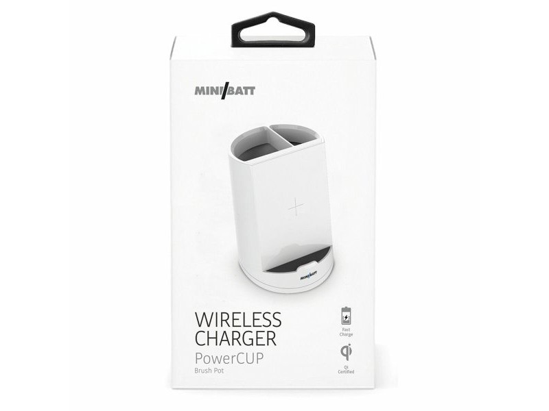 Безжично Зарядно с Поставка за Мобилен Телефон MiniBatt PowerCUP Молив Бял