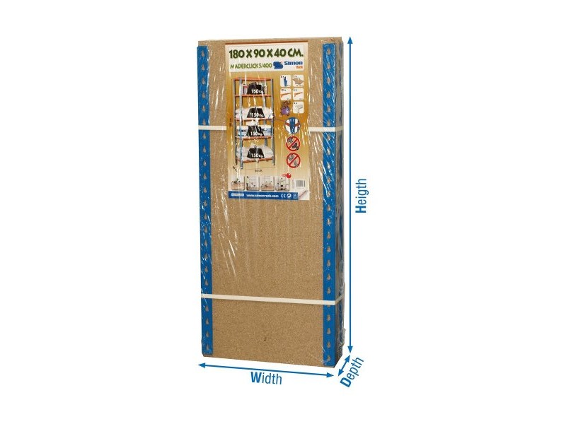 Лавица Simon Rack Maderclick 5/400 750 kg Метал Дървен 5 Рафтове ПДЧ (180 x 90 x 40 cm)