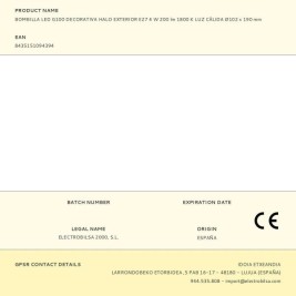 LED крушка Fbright g100 4 W E27 220 lm Златен Декоративна (1800 K)