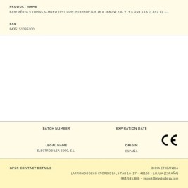 Контакт - 5 изхода с копче Fbright Черен 3680 W (1,5 m)