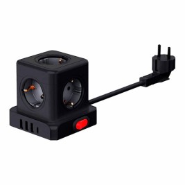 Контакт - 5 изхода с копче Fbright Черен 3680 W (1,5 m)