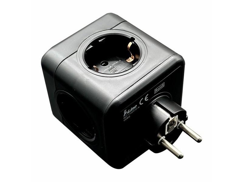 Табло с 5 гнезда с бутон за включване Fbright Черен 3680 W