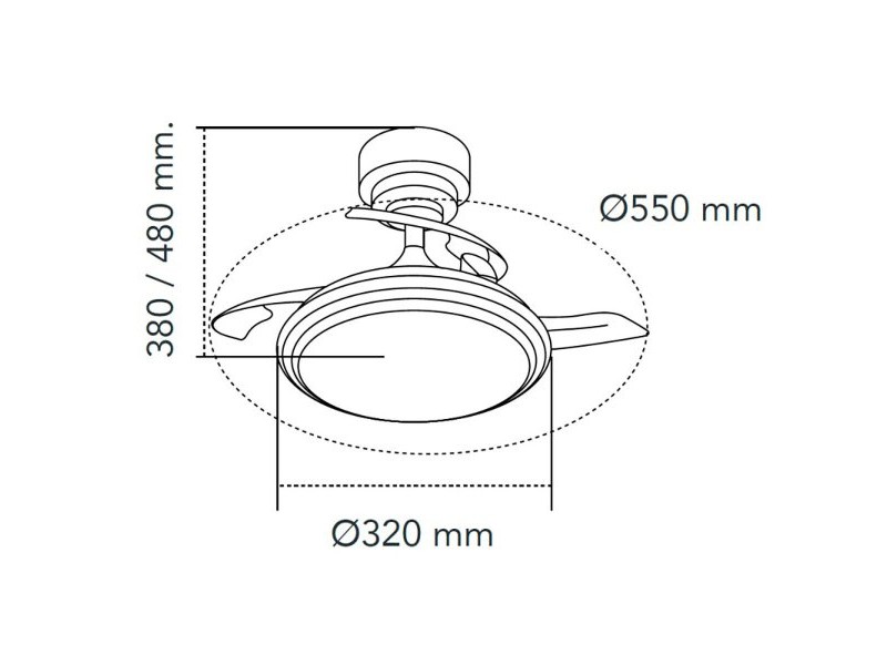 Вентилатор за таван с осветление CristalRecord Черен 35 W 1000 Lm (3000 K) (4000 K)