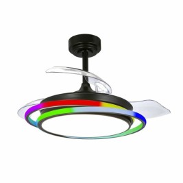 Вентилатор за таван CristalRecord ANTILA MINI RGB BK RETRAC Черен
