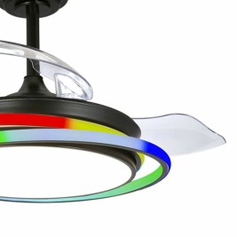 Вентилатор за таван CristalRecord ANTILA MINI RGB BK RETRAC Черен