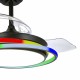 Вентилатор за таван CristalRecord ANTILA MINI RGB BK RETRAC Черен