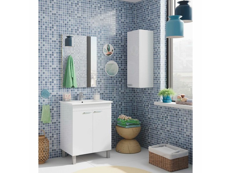Шкаф Forés Бял Сив Алуминий ABS 30 X 25 X 85 CM Шкаф Forés Бял Сив Алуминий ABS 30 X 25 X 85 CM