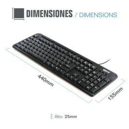 Клавиатура iggual CK-BASIC-120T QWERTY USB Черен испански Маймуна (1 Части)