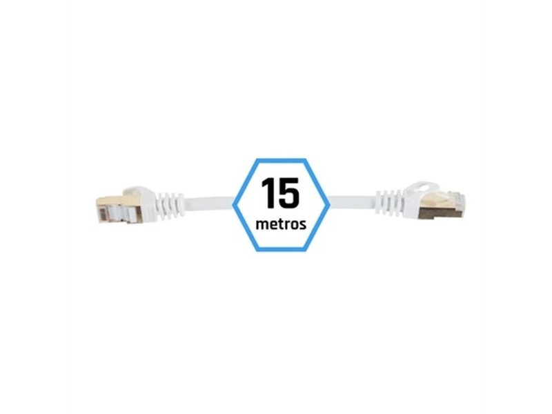 FTP категория 7 твърд мрежови кабел iggual IGG318614 Бял 15 m