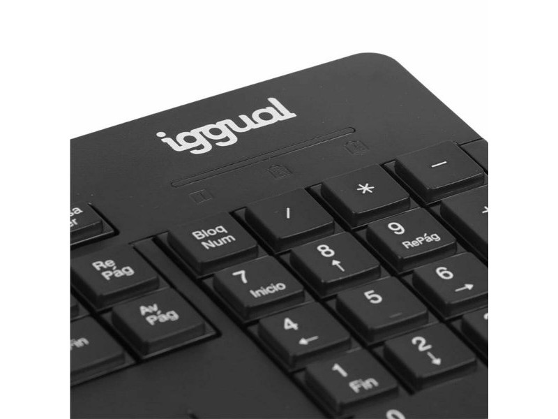 Клавиатура с мишка iggual IGG319277 Черен Испанска Qwerty QWERTY