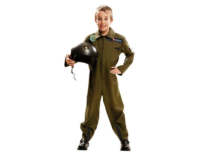 Маскировъчен костюм за деца My Other Me Top Gun Летец 5-6 години Зелен