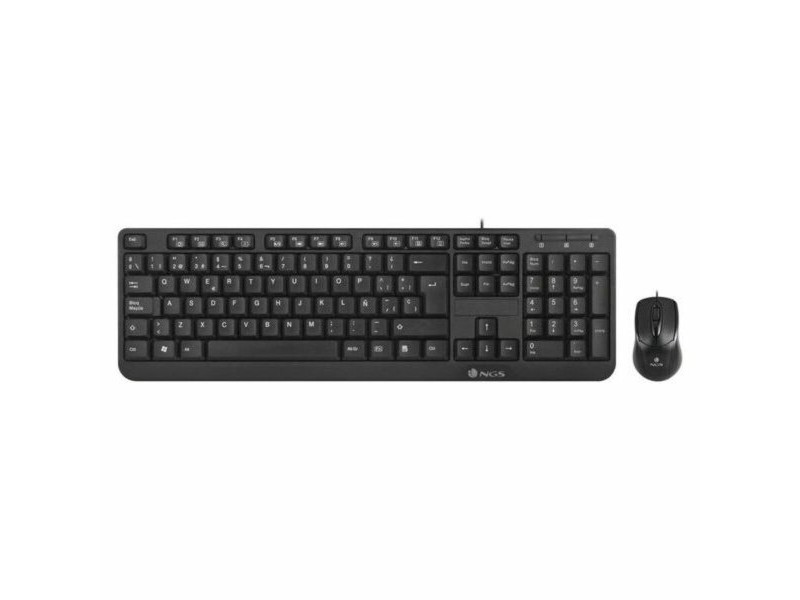 Клавиатура с мишка NGS Cocoa Kit Черен Испанска Qwerty