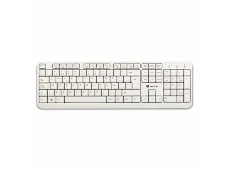 Клавиатура NGS NGS-KEYBOARD-0284 Бял Испанска Qwerty