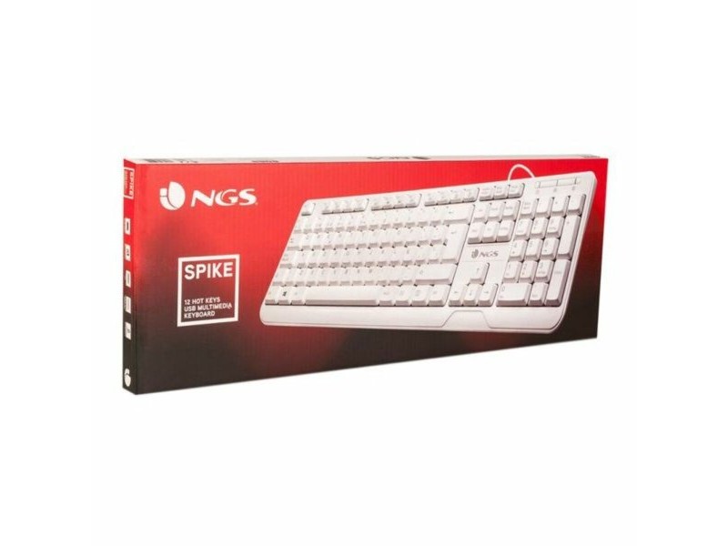 Клавиатура NGS NGS-KEYBOARD-0284 Бял Испанска Qwerty