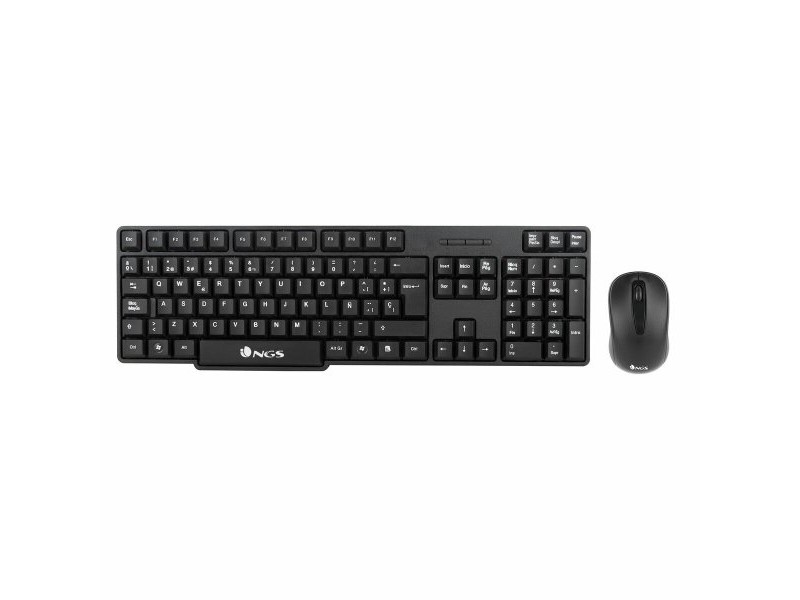Клавиатура с мишка NGS EUPHORIA KIT Черен Испанска Qwerty Безжичен