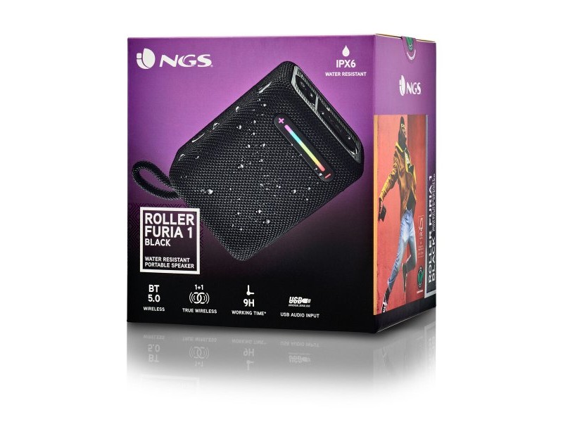Преносими блутут колони NGS Roller Furia 1 Black Черен 15 W