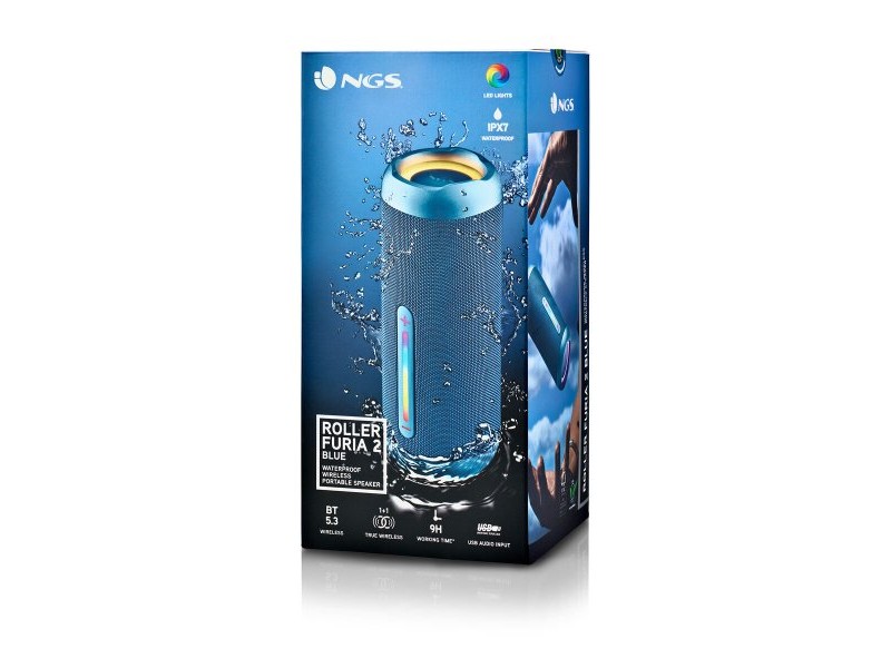 Преносими блутут колони NGS Roller Furia 2 Blue Син 15 W