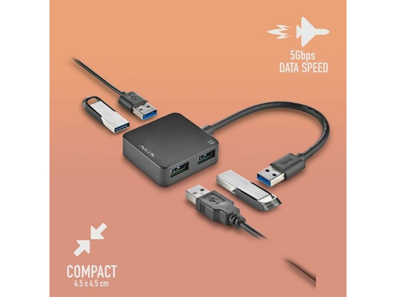 USB извод NGS IHUB3.0TINY Черен
