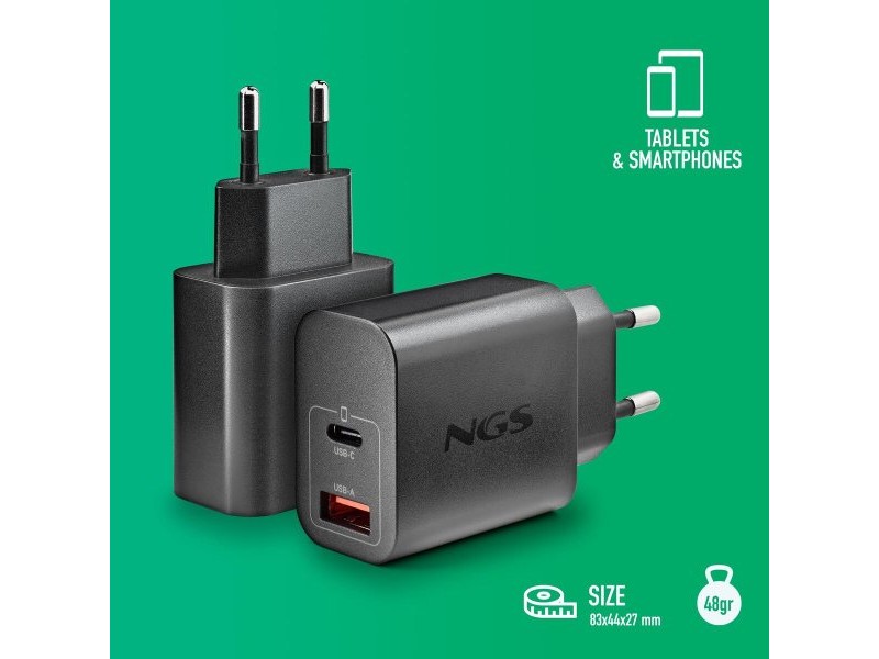 Зарядно за лаптоп NGS ERA20WBLACK 20 W Черен