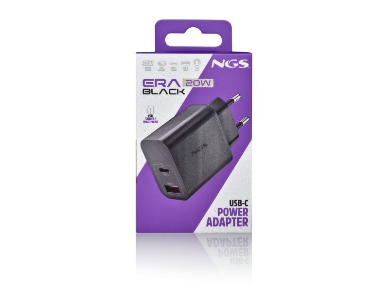 Зарядно за лаптоп NGS ERA20WBLACK 20 W Черен