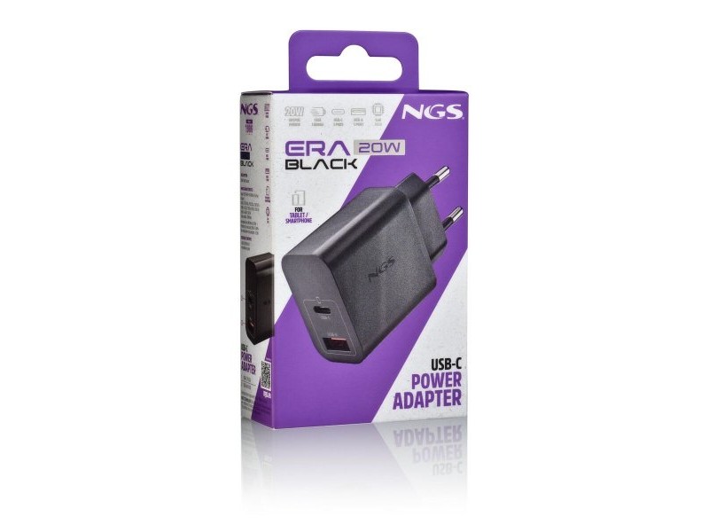 Зарядно за лаптоп NGS ERA20WBLACK 20 W Черен