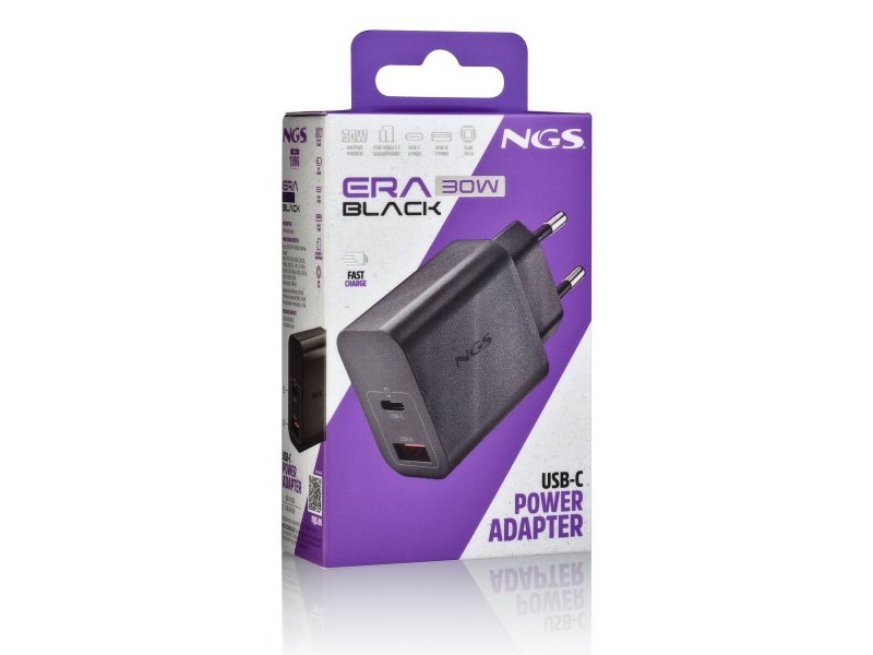 Зарядно за лаптоп NGS ERA30WBLACK 30 W Черен