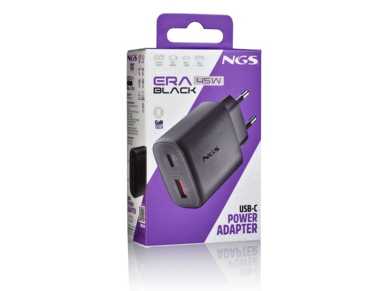 Зарядно за лаптоп NGS ERA45WBLACK 45 W Черен