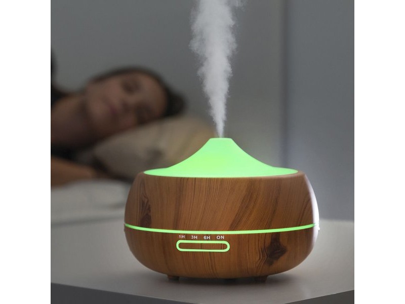 Арома дифузер овлажнител с многоцветен LED Wooden-Effect InnovaGoods