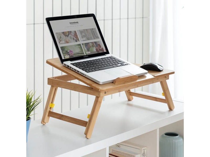 Бамбукова Помощна Сгъваема Маса Lapwood InnovaGoods