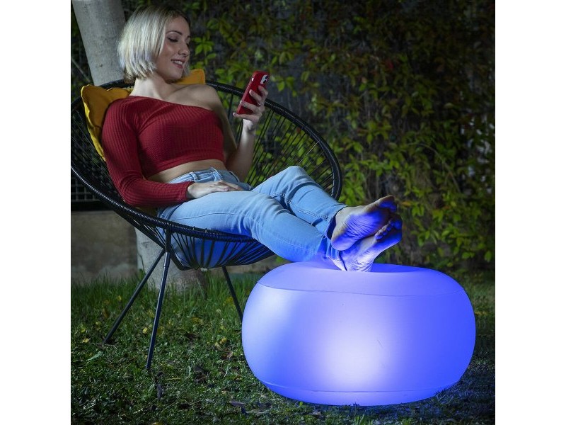 Надуваемо Кресло с Многоцветна LED Светлина и Дистанционно Управление InnovaGoods Бял (След ремонт A)