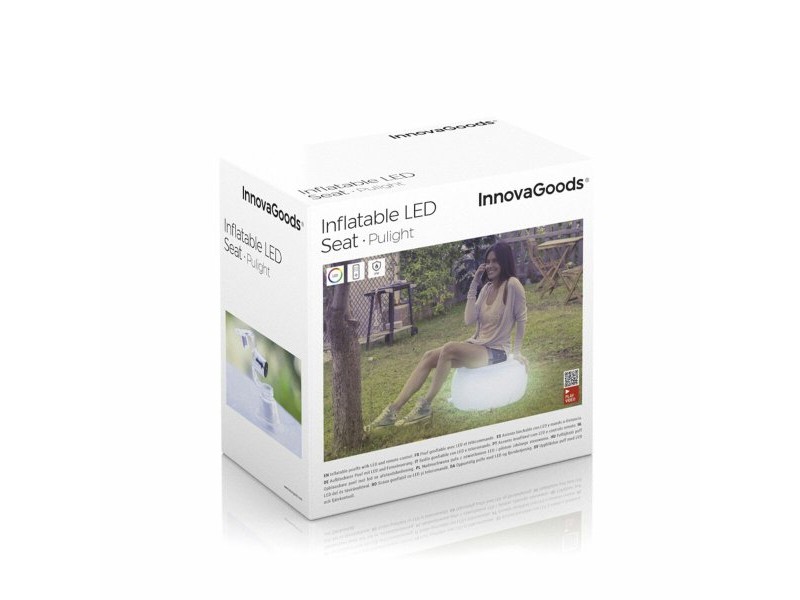 Надуваемо Кресло с Многоцветна LED Светлина и Дистанционно Управление InnovaGoods Бял (След ремонт A)