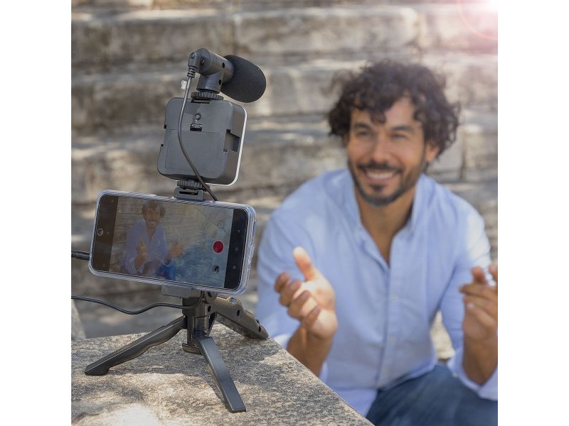 Комплект Vlogging със Светлина, Микрофон и Дистанционно Управление Plodni InnovaGoods 6 Части