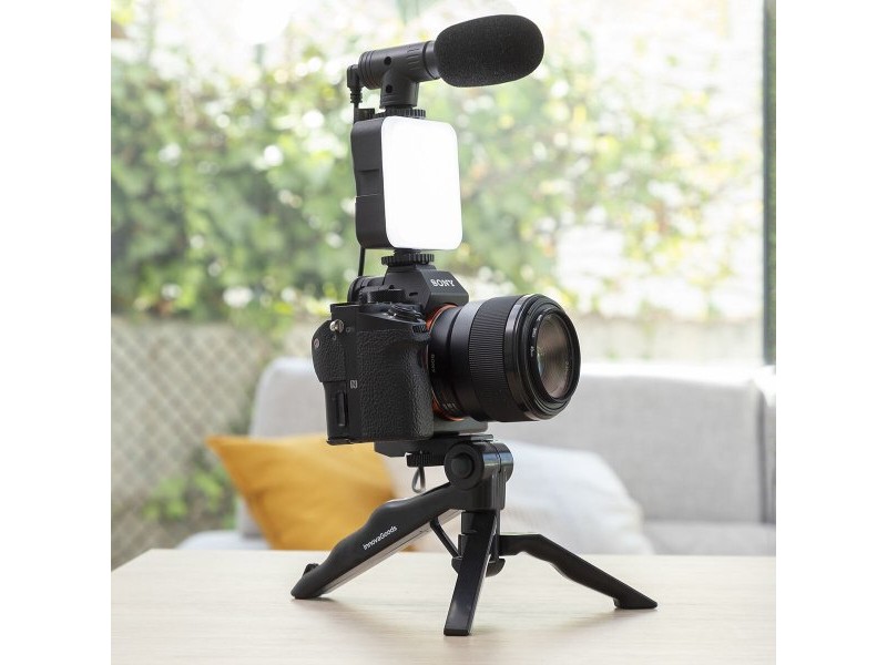 Комплект Vlogging със Светлина, Микрофон и Дистанционно Управление Plodni InnovaGoods 6 Части